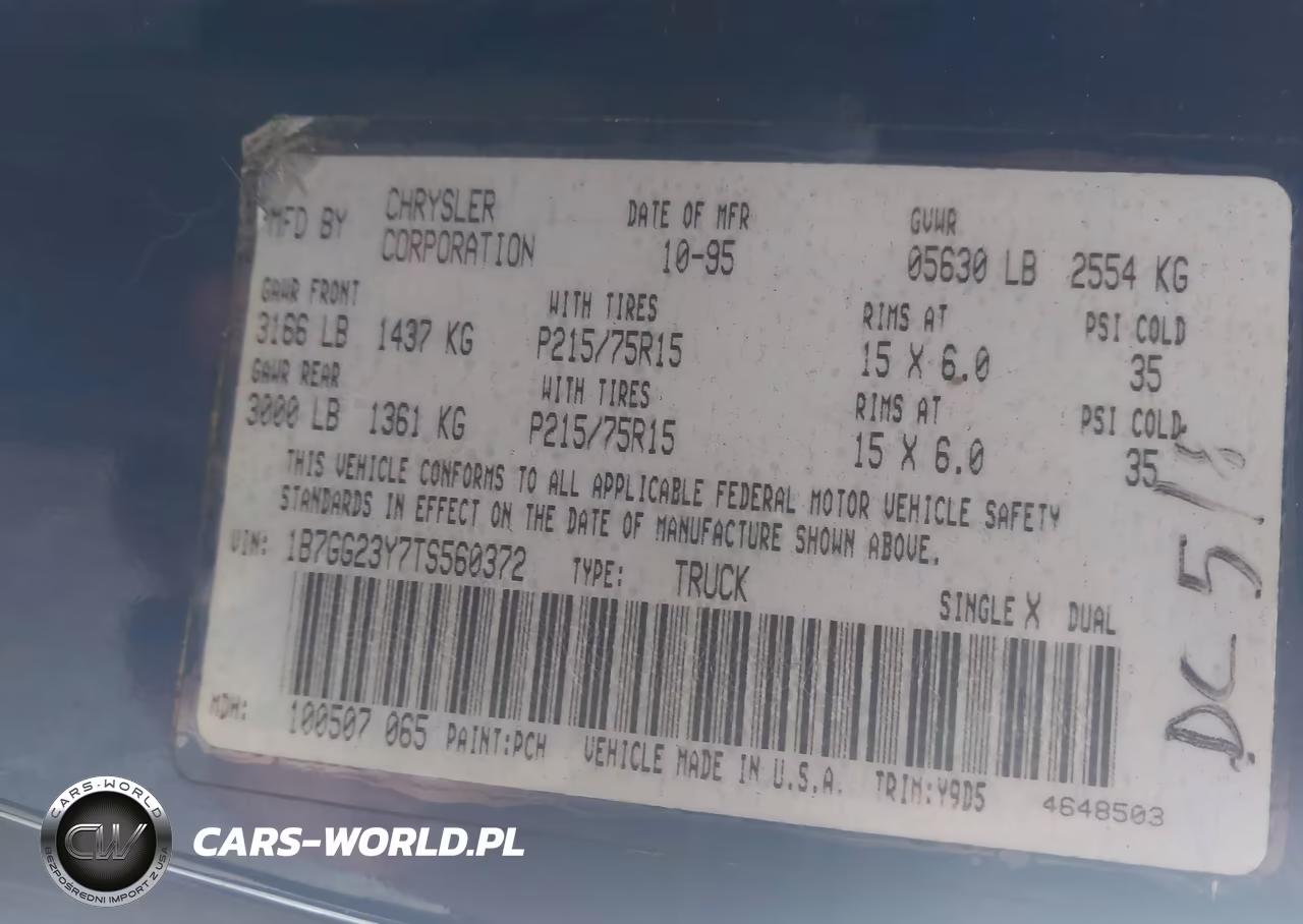 1996 Dodge Dakota VIN:1B7GG23Y7TS560372 - 9