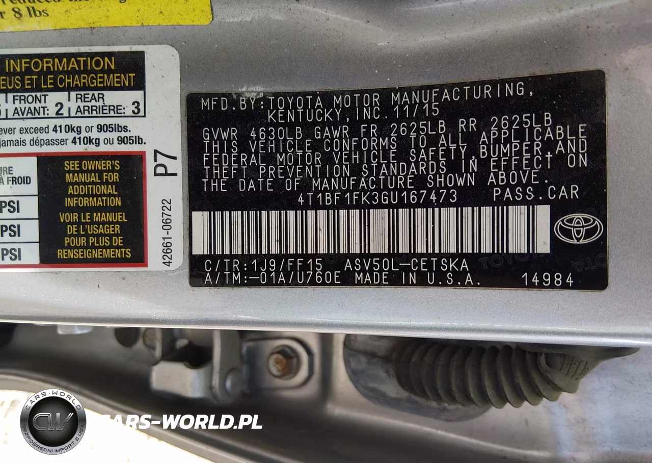 2016 Toyota Camry Se VIN:4T1BF1FK3GU167473 - 9