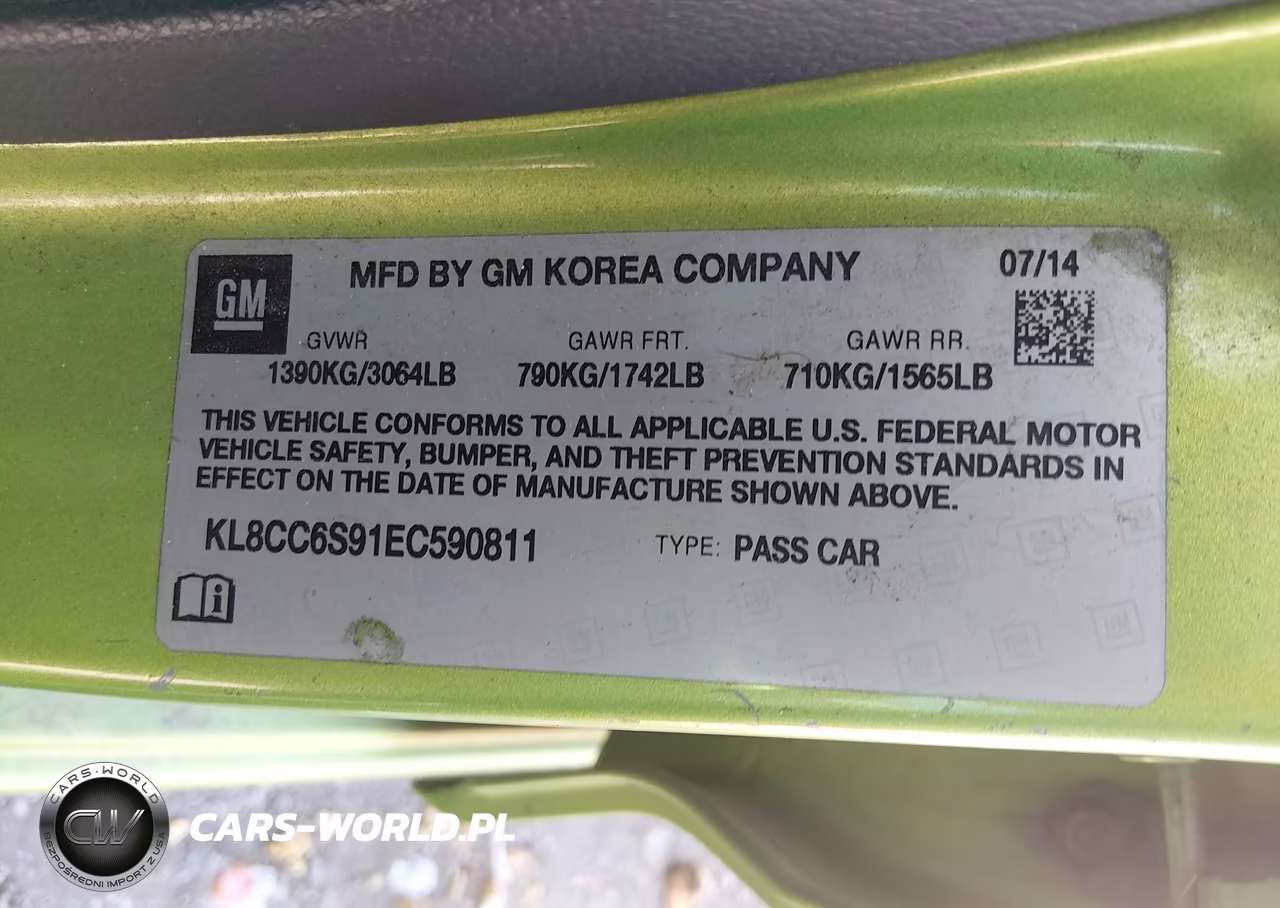 2014 Chevrolet Spark 1Lt Manual VIN:KL8CC6S91EC590811 - 9