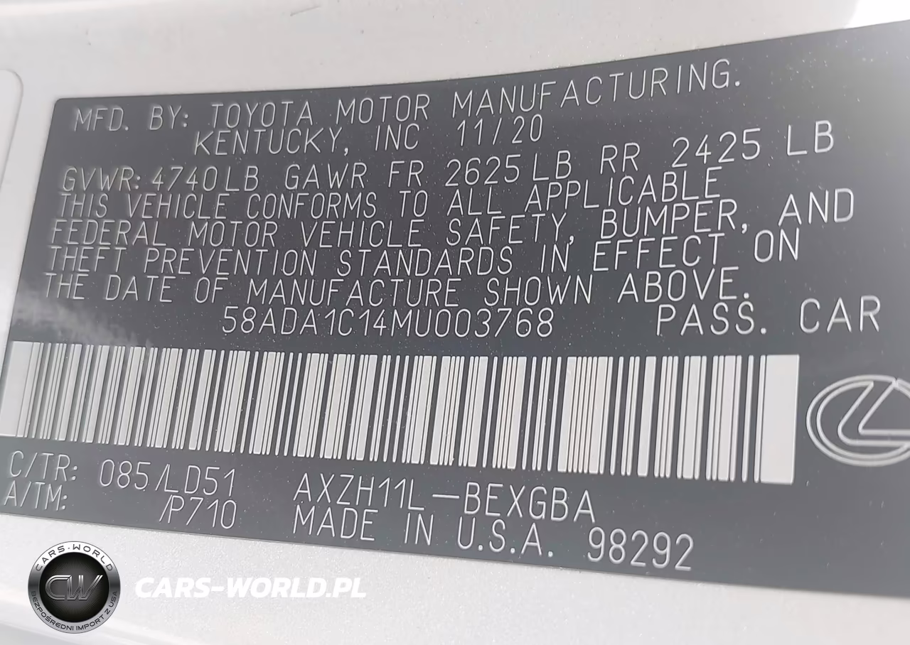 2021 Lexus Es 300H VIN:58ADA1C14MU003768 - 9