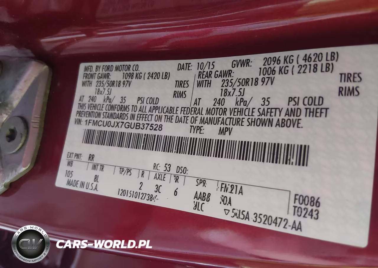 2016 Ford Escape Titanium VIN:1FMCU0JX7GUB37528 - 9