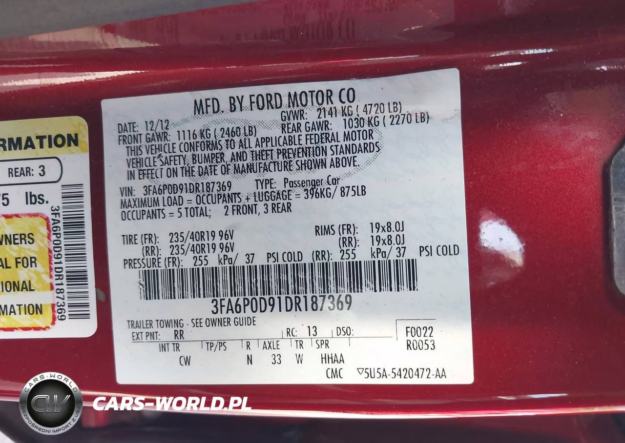 2013 Ford Fusion Titanium VIN:3FA6P0D91DR187369 - 9
