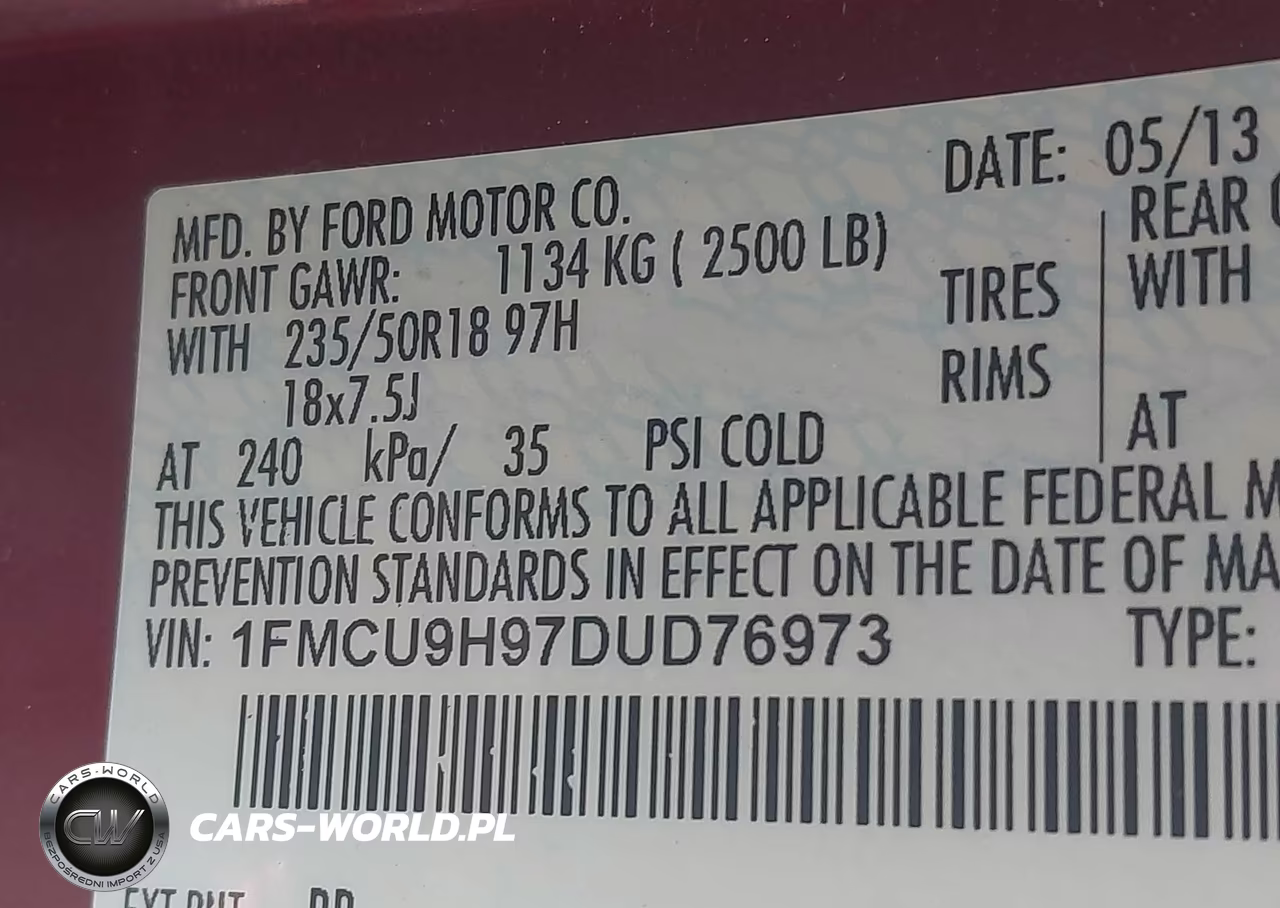 2013 Ford Escape Sel VIN:1FMCU9H97DUD76973 - 9