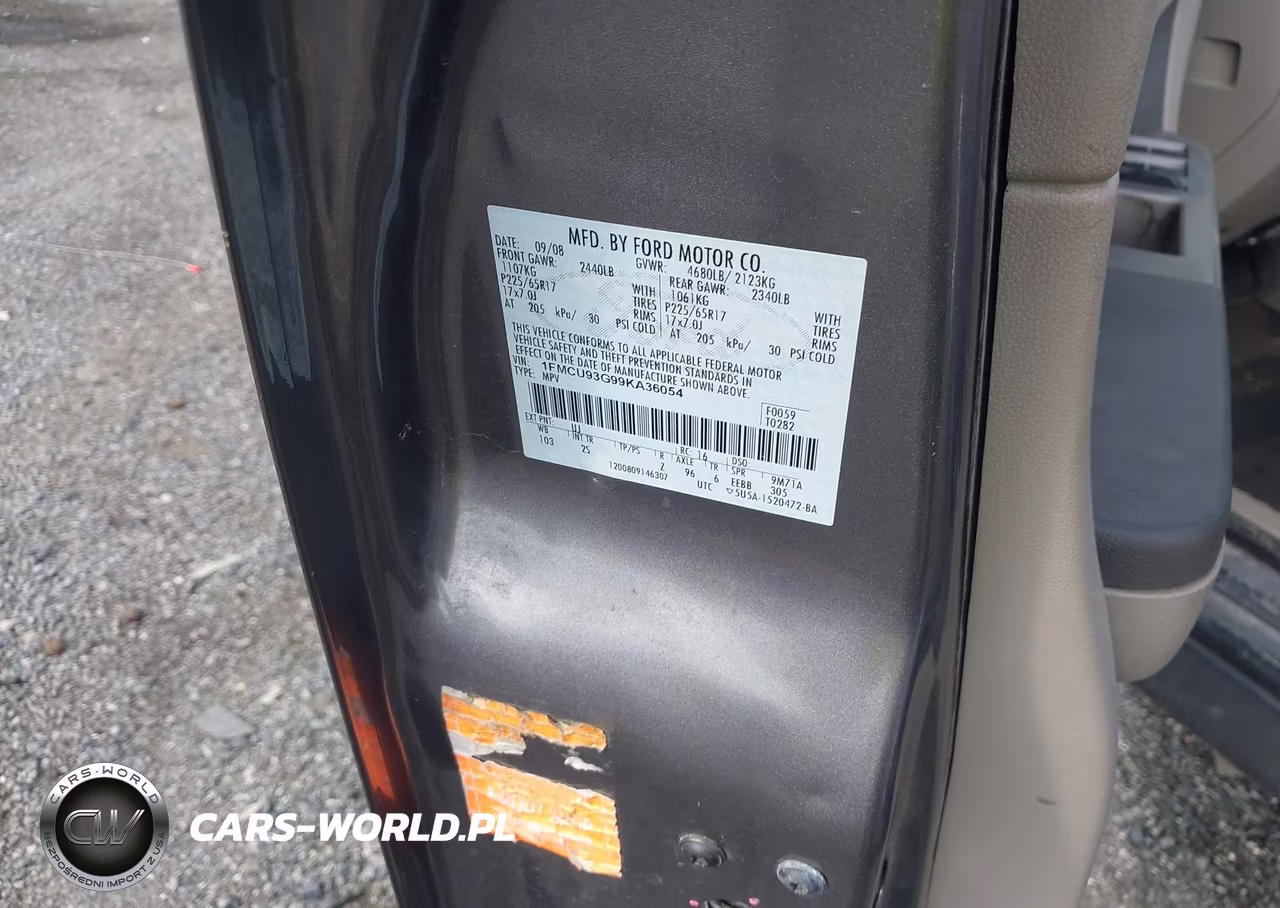 2009 Ford Escape Xlt VIN:1FMCU93G99KA36054 - 9