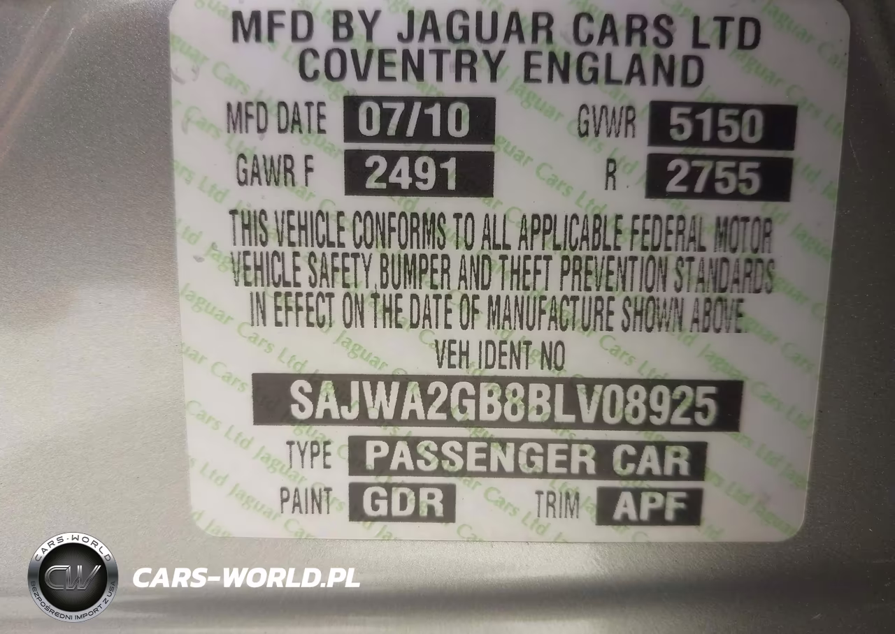 2011 Jaguar Xj Xjl VIN:SAJWA2GB8BLV08925 - 9
