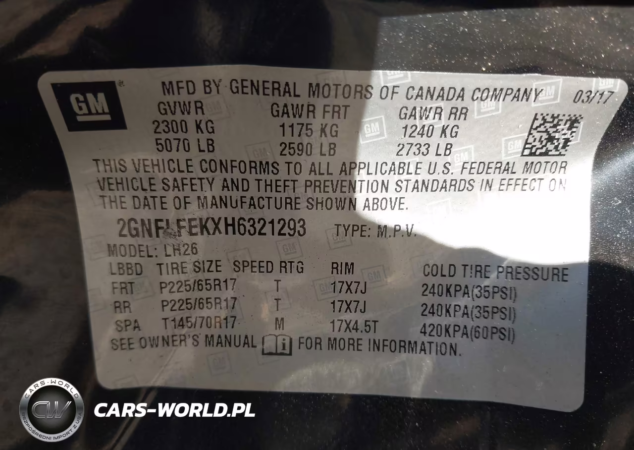 2017 Chevrolet Equinox Lt VIN:2GNFLFEKXH6321293 - 9