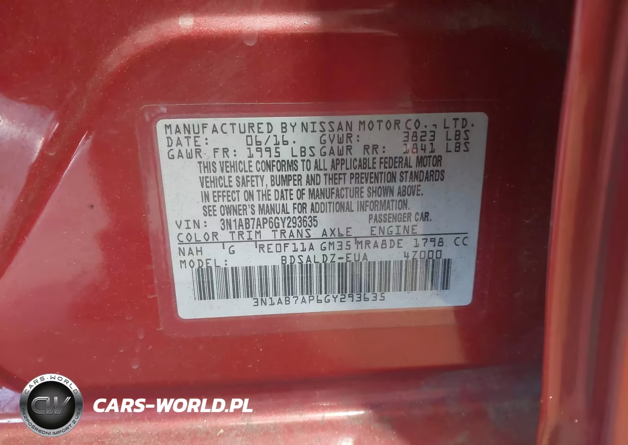 2016 Nissan Sentra Sv VIN:3N1AB7AP6GY293635 - 9