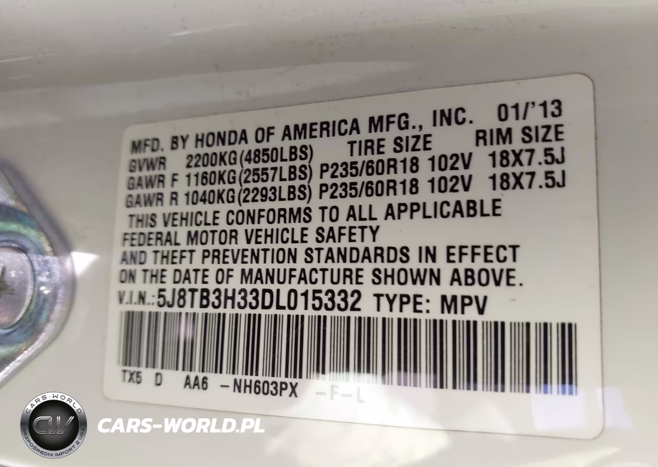 2013 Acura Rdx VIN:5J8TB3H33DL015332 - 9
