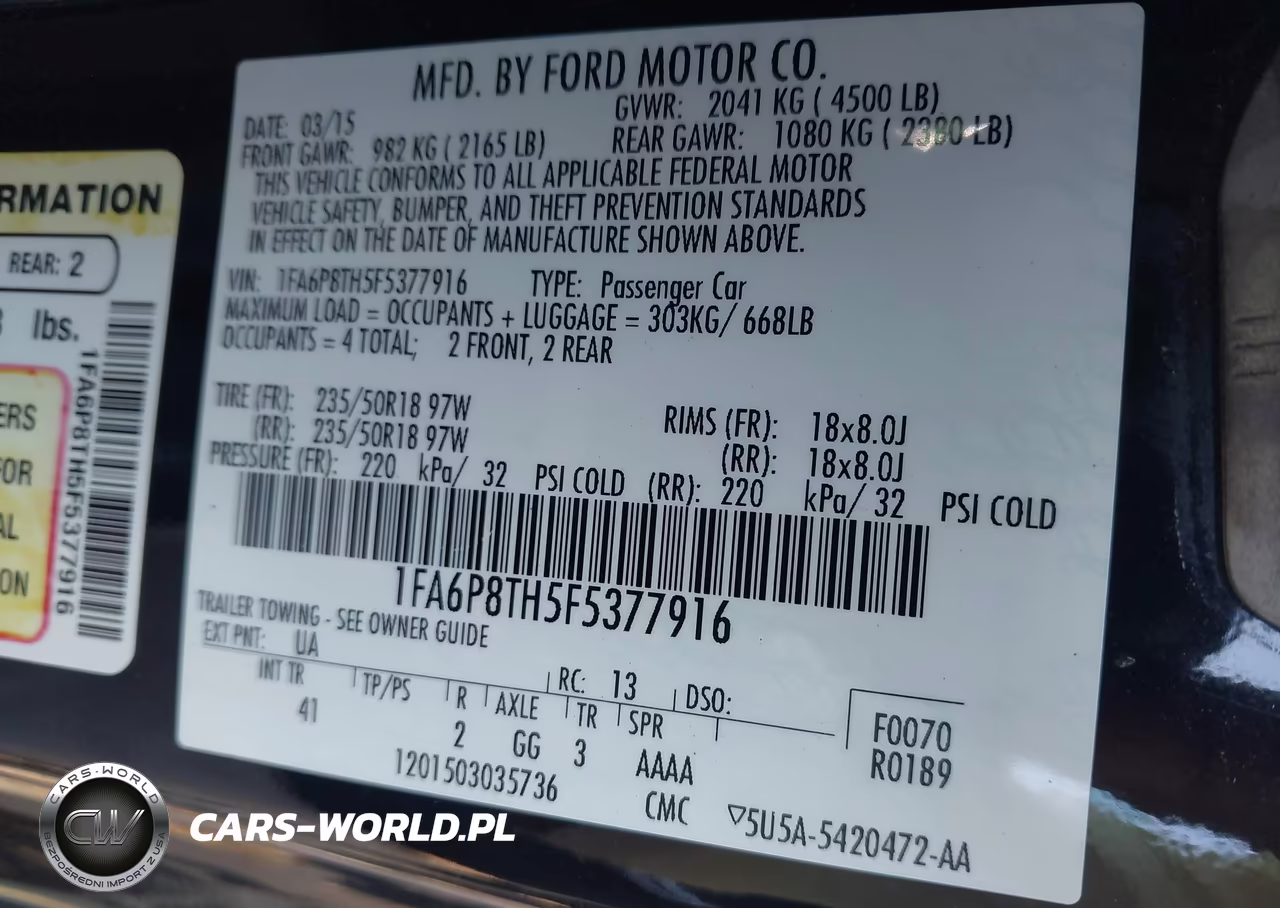 2015 Ford Mustang Ecoboost VIN:1FA6P8TH5F5377916 - 9