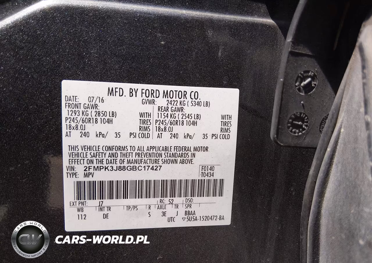 2016 Ford Edge Sel VIN:2FMPK3J88GBC17427 - 9