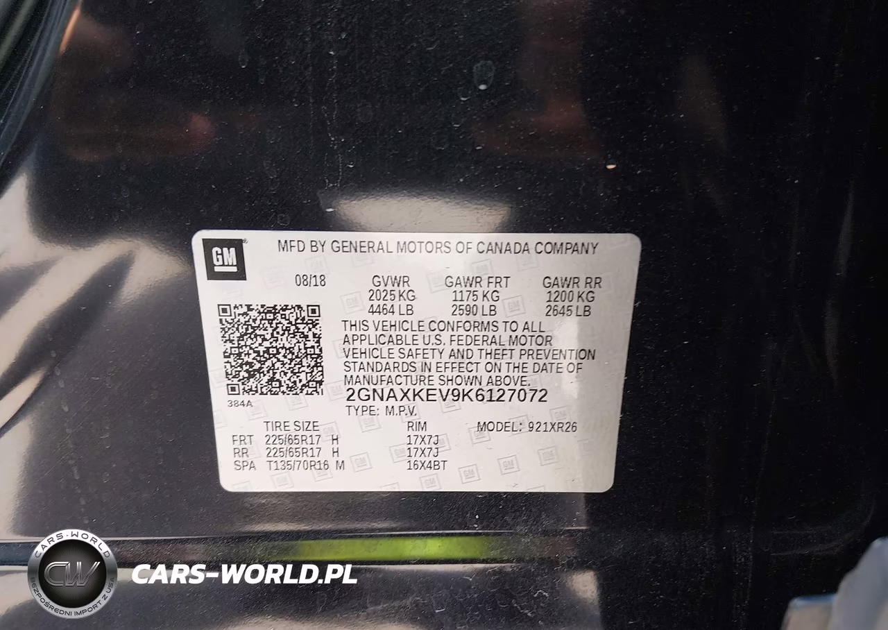 2019 Chevrolet Equinox Lt VIN:2GNAXKEV9K6127072 - 9