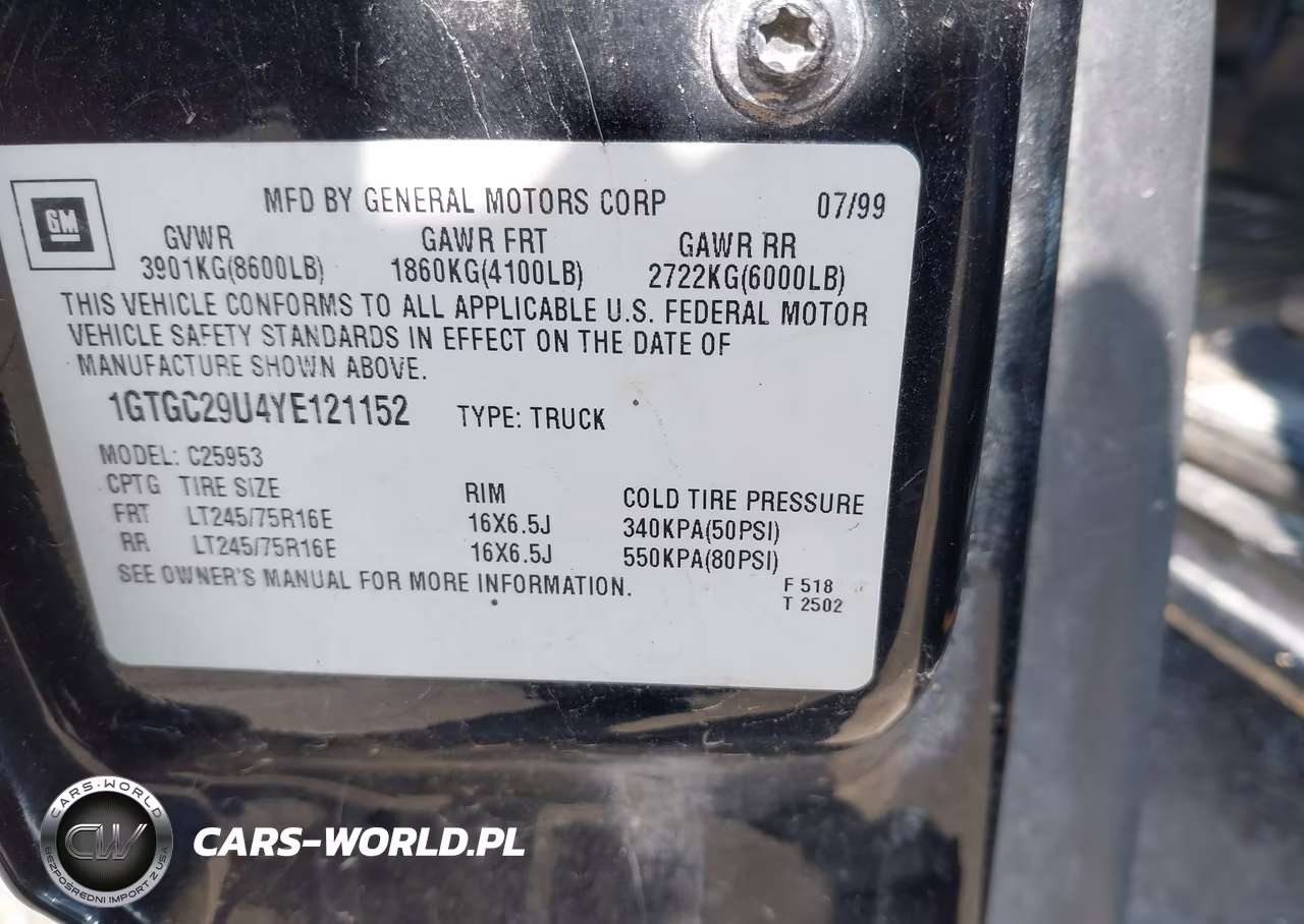 2000 GMC Sierra 2500 Sl VIN:1GTGC29U4YE121152 - 9