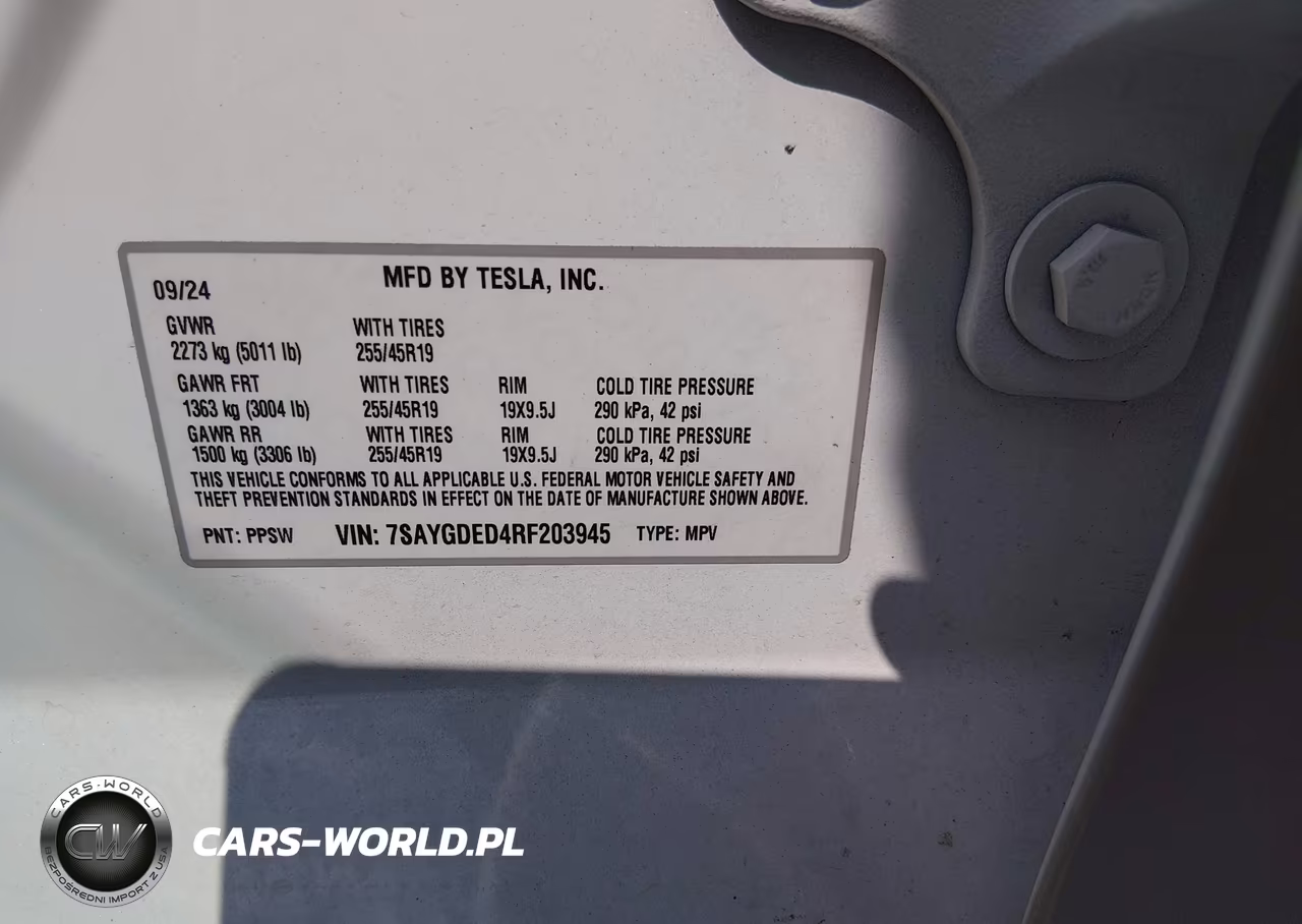 2024 Tesla Model Y Long Range Single Motor Rear-Wheel Drive-Rwd VIN:7SAYGDED4RF203945 - 9