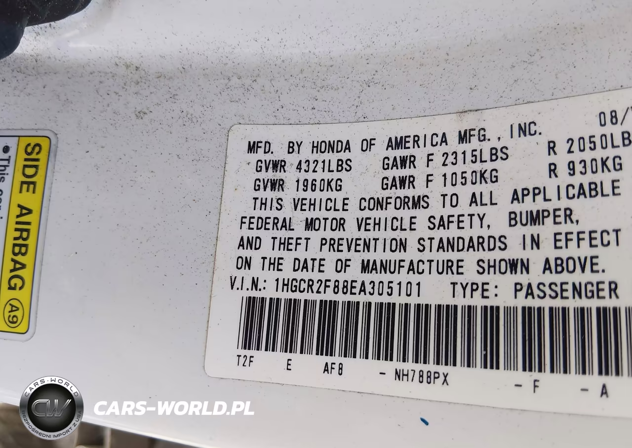 2014 Honda Accord Ex-L VIN:1HGCR2F88EA305101 - 9