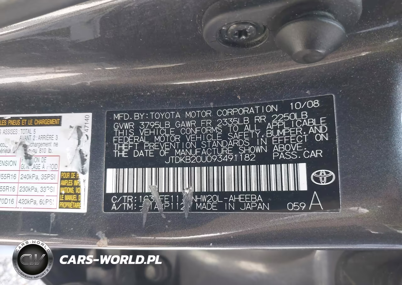 2009 Toyota Prius Touring VIN:JTDKB20U093491182 - 9