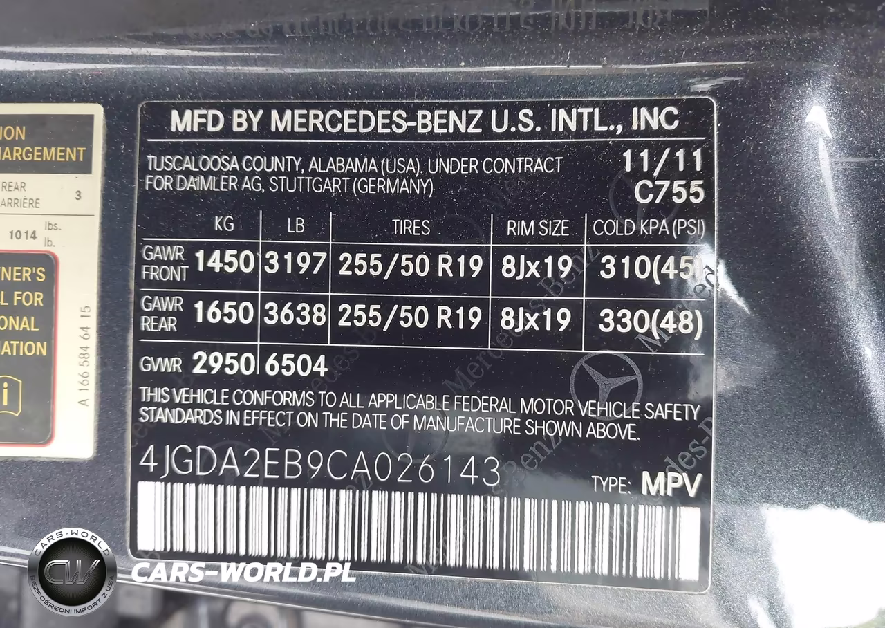 2012 Mercedes-Benz Ml 350 Bluetec 4Matic VIN:4JGDA2EB9CA026143 - 9