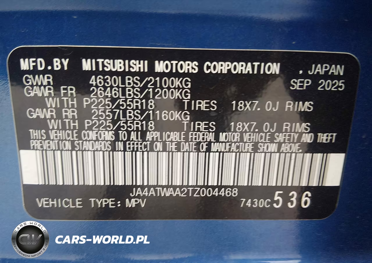 2026 Mitsubishi Eclipse Cross Black Edition S-Awc-Se S-Awc-Sel S-Awc VIN:JA4ATWAA2TZ004468 - 9