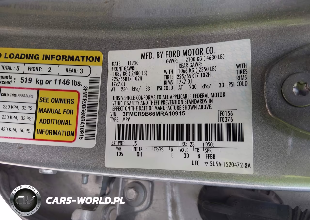 2021 Ford Bronco Sport Big Bend VIN:3FMCR9B66MRA10915 - 9