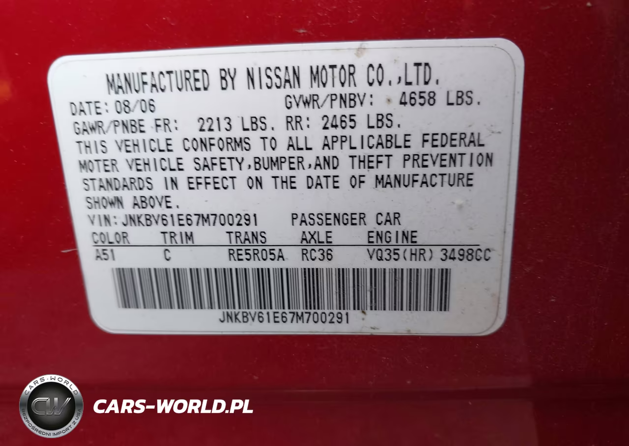 2007 Infiniti G35 Journey VIN:JNKBV61E67M700291 - 9
