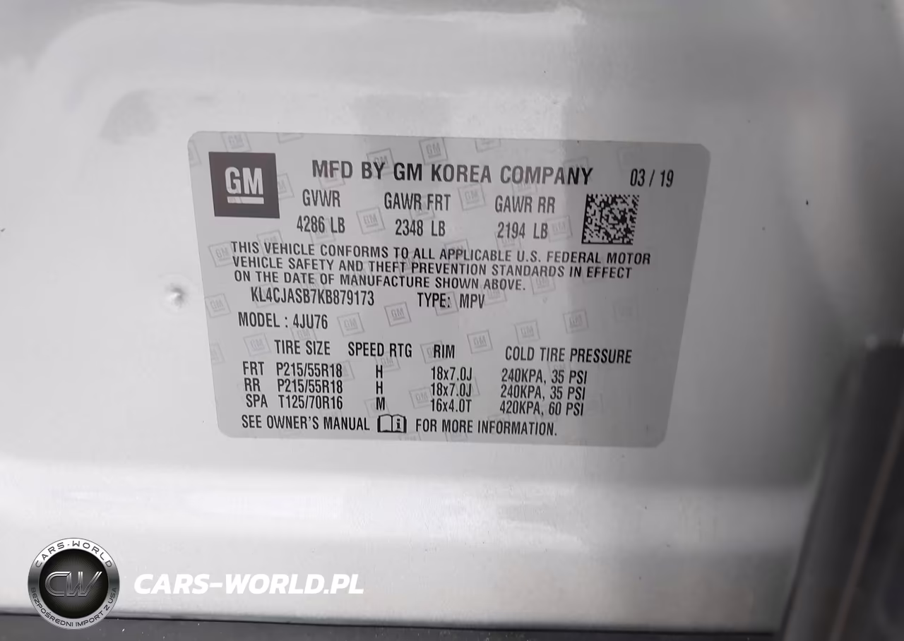 2019 Buick Encore Fwd Preferred VIN:KL4CJASB7KB879173 - 9