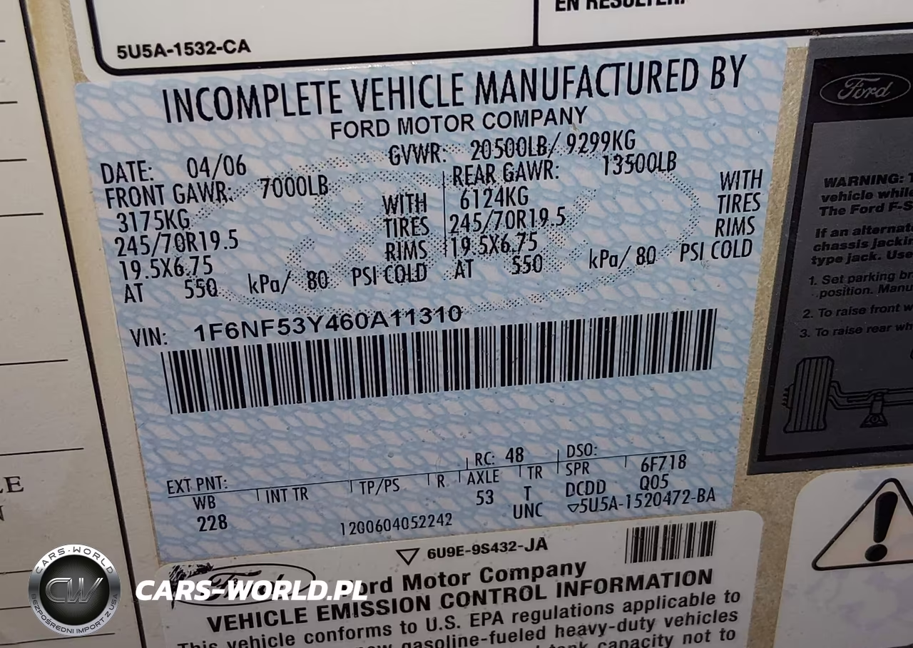 2006 Ford F550 Super Duty Stripped Chass VIN:1F6NF53Y460A11310 - 9