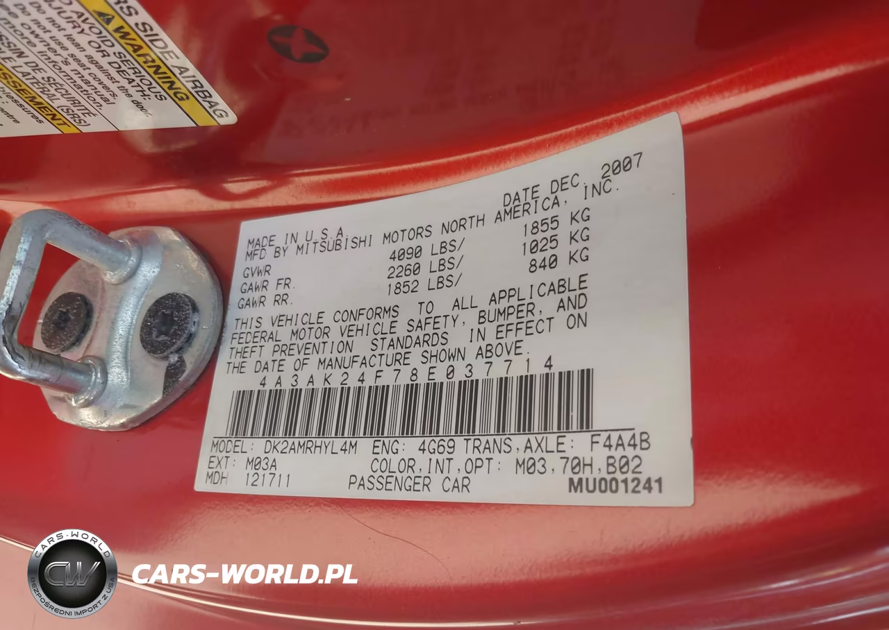 2008 Mitsubishi Eclipse Gs VIN:4A3AK24F78E037714 - 9