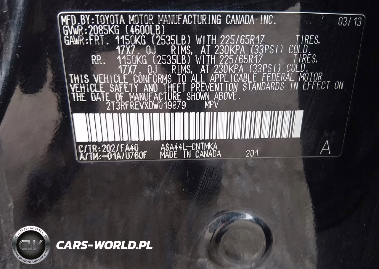 2013 Toyota Rav4 Xle VIN:2T3RFREVXDW019879 - 9