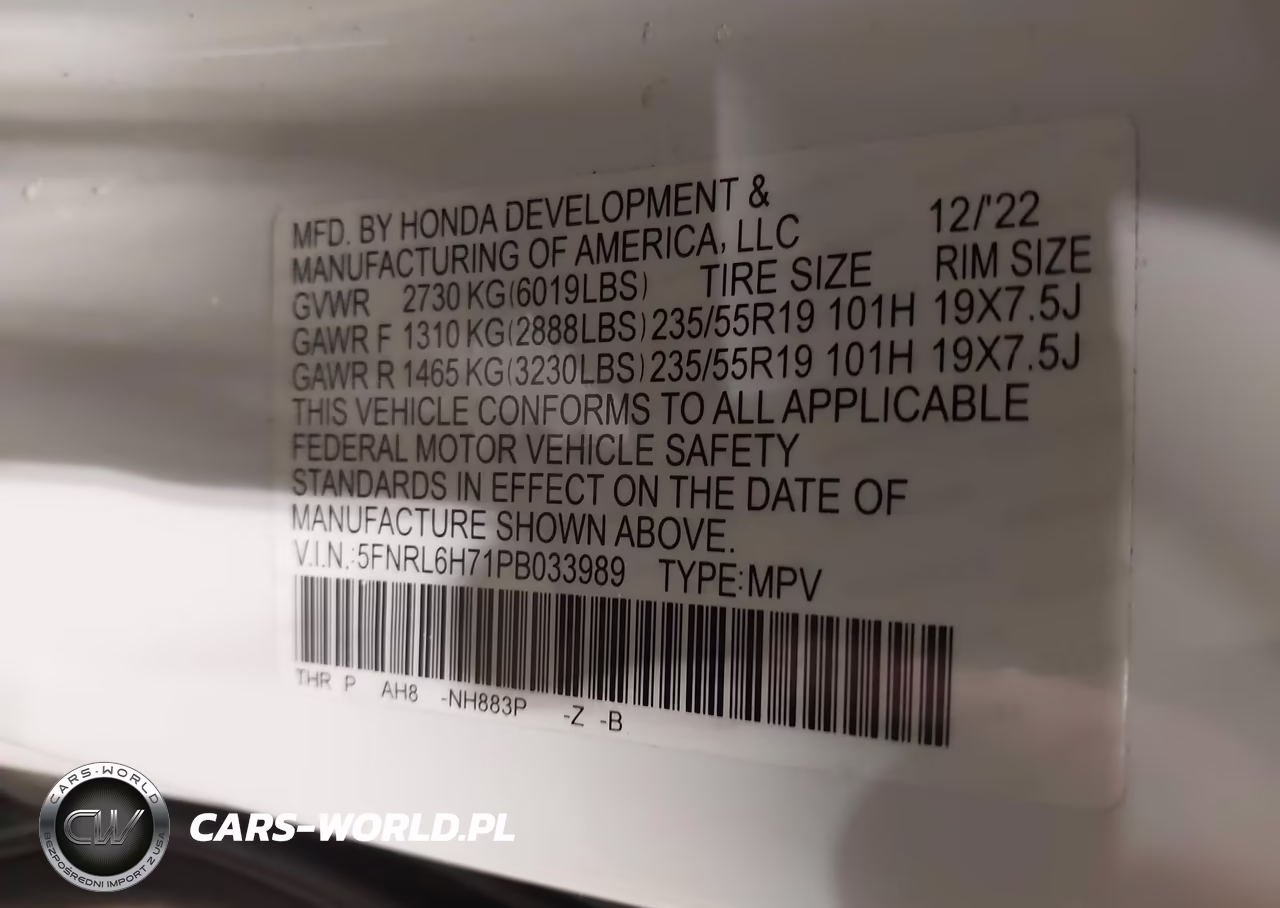 2023 Honda Odyssey Sport VIN:5FNRL6H71PB033989 - 9
