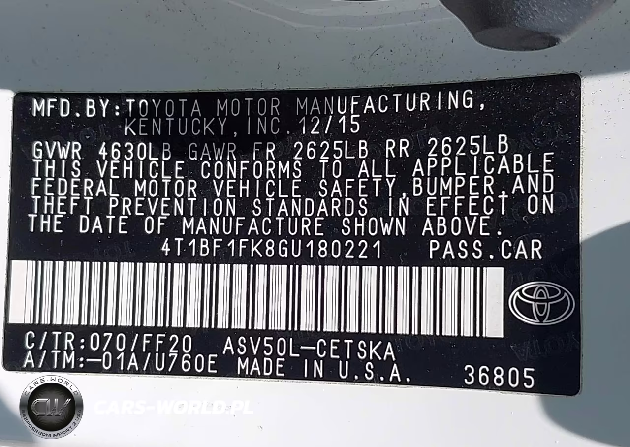 2016 Toyota Camry Se VIN:4T1BF1FK8GU180221 - 9
