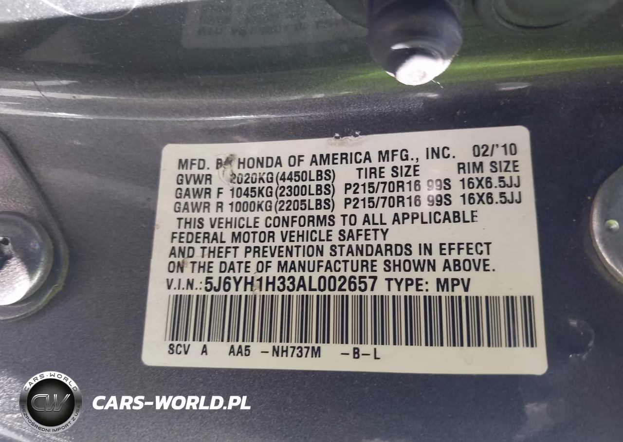2010 Honda Element Lx VIN:5J6YH1H33AL002657 - 9