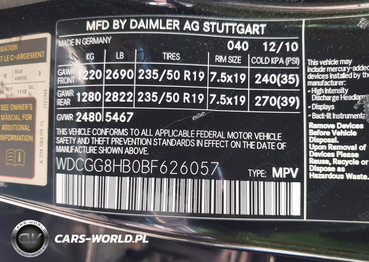 2011 Mercedes-Benz Glk 350 4Matic VIN:WDCGG8HB0BF626057 - 9