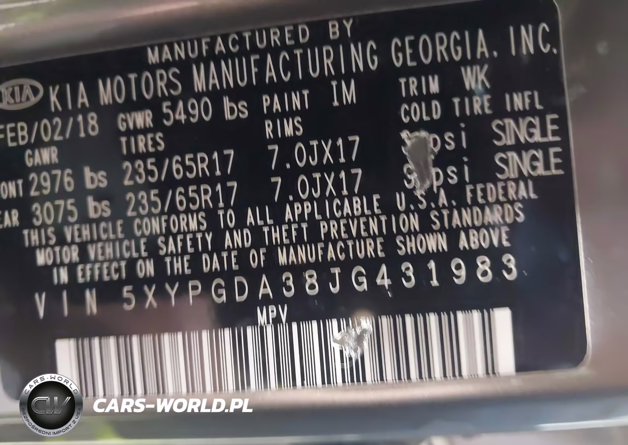 2018 Kia Sorento 2.4L Lx VIN:5XYPGDA38JG431983 - 9