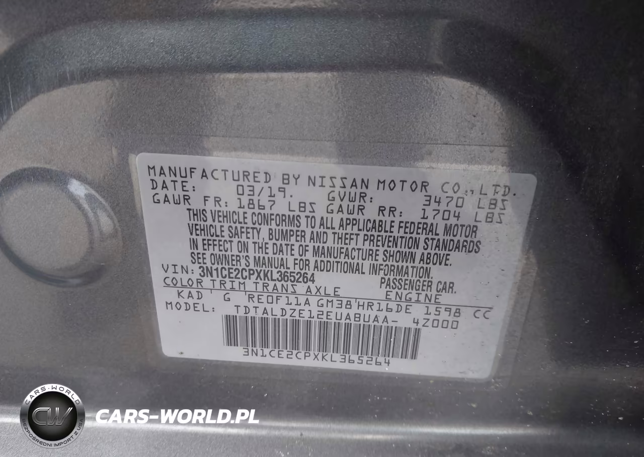 2019 Nissan Versa Note Sv VIN:3N1CE2CPXKL365264 - 9
