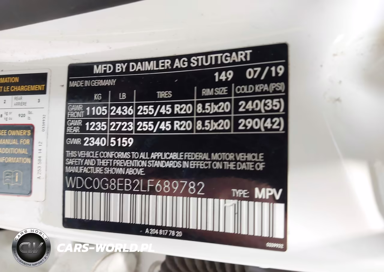 2020 Mercedes-Benz Glc 300 4Matic VIN:WDC0G8EB2LF689782 - 9
