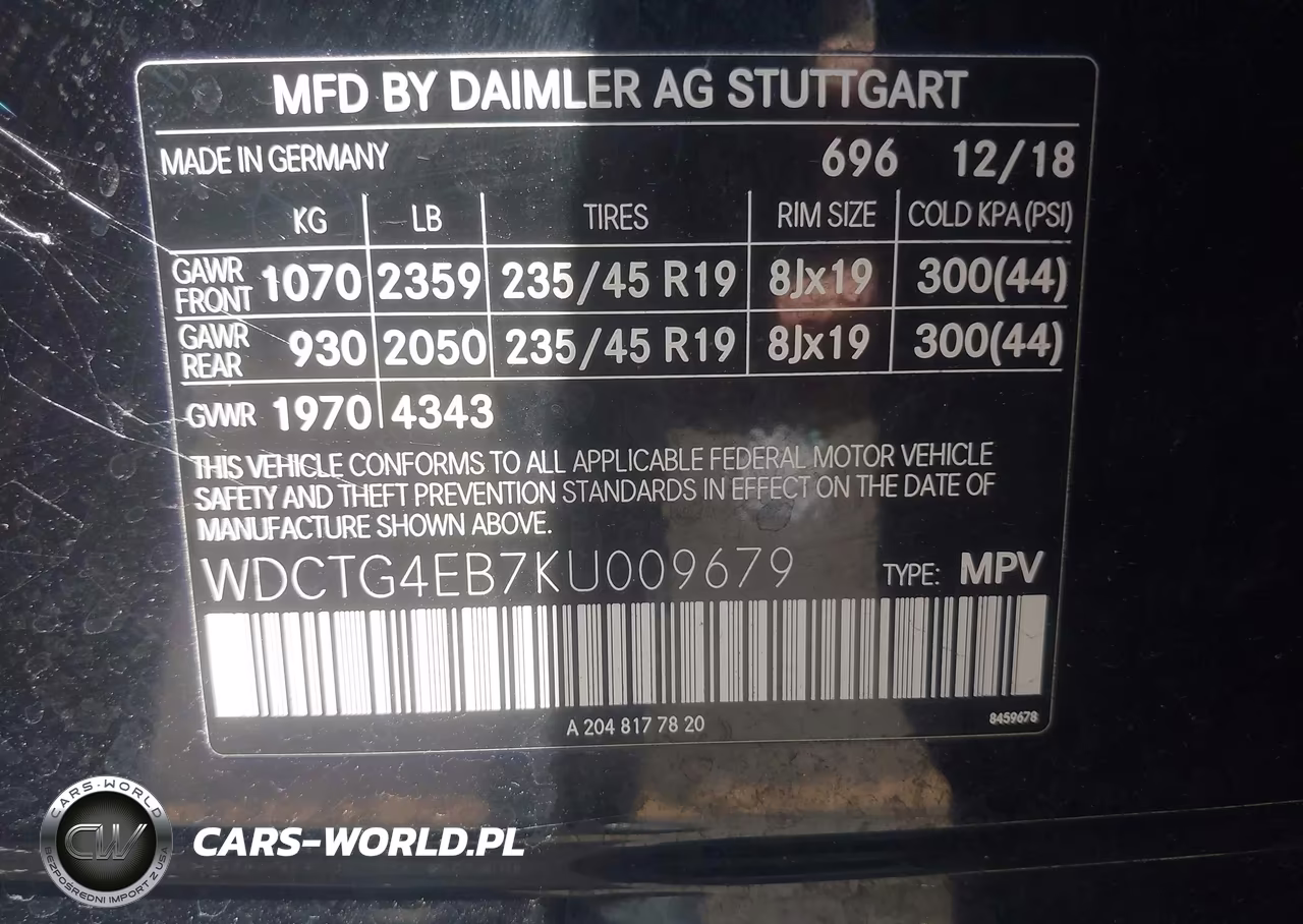 2019 Mercedes-Benz Gla 250 VIN:WDCTG4EB7KU009679 - 9