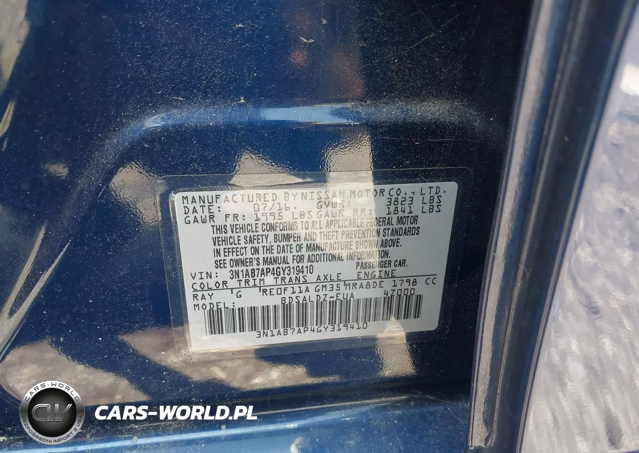 2016 Nissan Sentra Sv VIN:3N1AB7AP4GY319410 - 9
