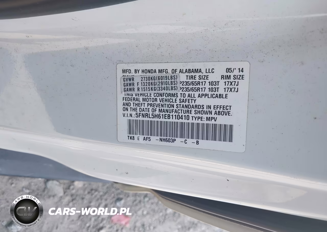 2014 Honda Odyssey Ex-L VIN:5FNRL5H61EB110410 - 9