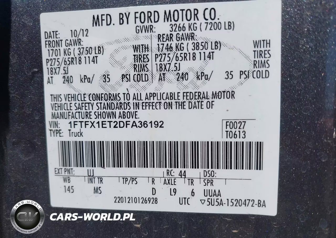 2013 Ford F-150 Xlt VIN:1FTFX1ET2DFA36192 - 9