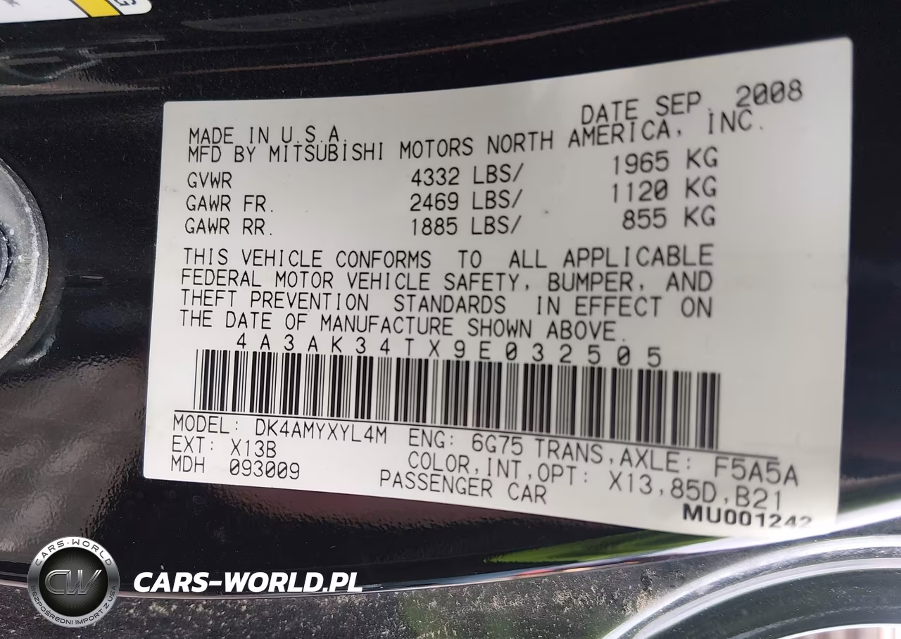 2009 Mitsubishi Eclipse Gt VIN:4A3AK34TX9E032505 - 9