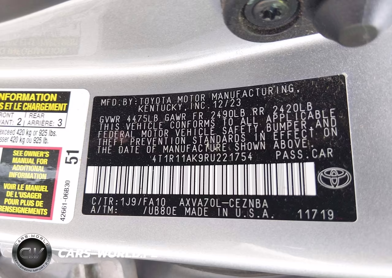 2024 Toyota Camry Le VIN:4T1R11AK9RU221754 - 9