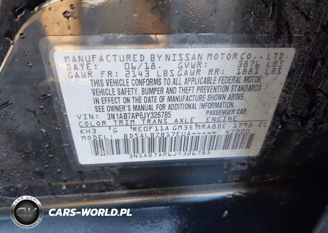2018 Nissan Sentra S VIN:3N1AB7AP6JY326785 - 9
