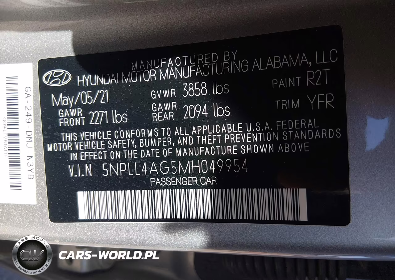 2021 Hyundai Elantra Se VIN:5NPLL4AG5MH049954 - 9