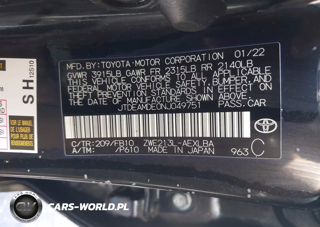 2022 Toyota Corolla Hybrid Le VIN:JTDEAMDE0NJ049751 - 9