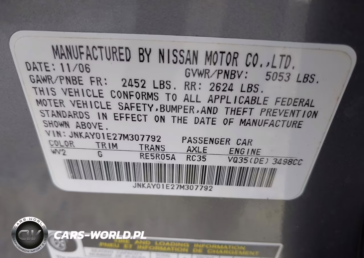 2007 Infiniti M35 Sport VIN:JNKAY01E27M307792 - 9