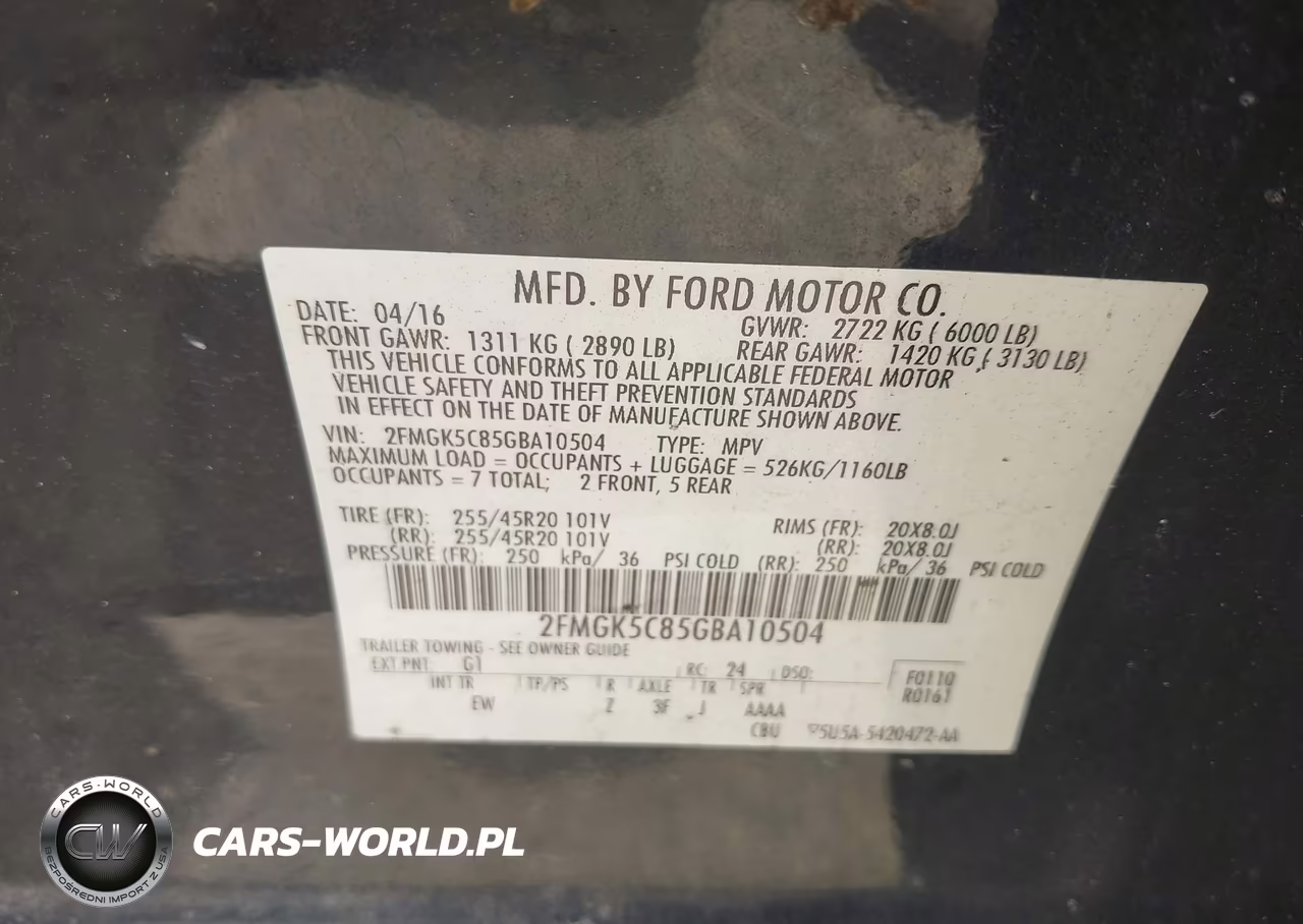 2016 Ford Flex Sel VIN:2FMGK5C85GBA10504 - 9
