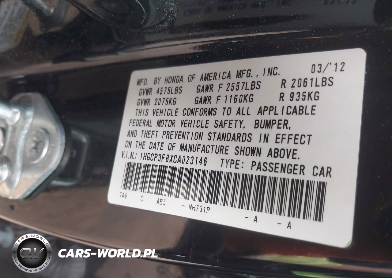2012 Honda Accord 3.5 Ex-L VIN:1HGCP3F8XCA023146 - 9