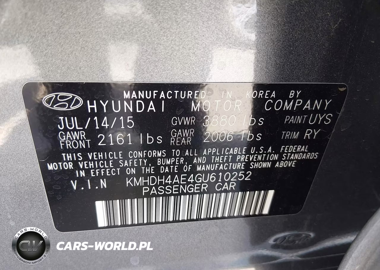 2016 Hyundai Elantra Value Edition VIN:KMHDH4AE4GU610252 - 9