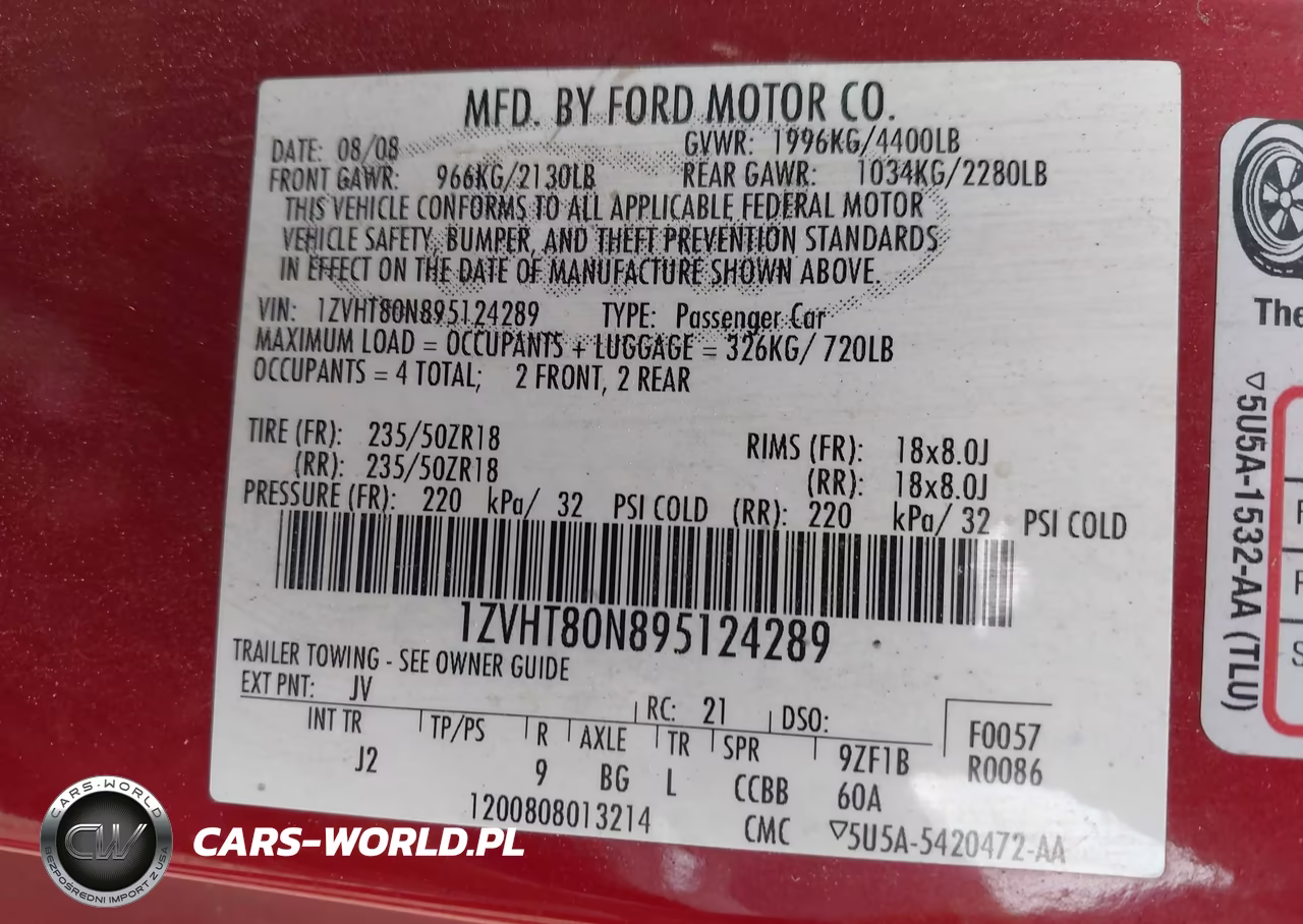 2009 Ford Mustang V6-V6 Premium VIN:1ZVHT80N895124289 - 9