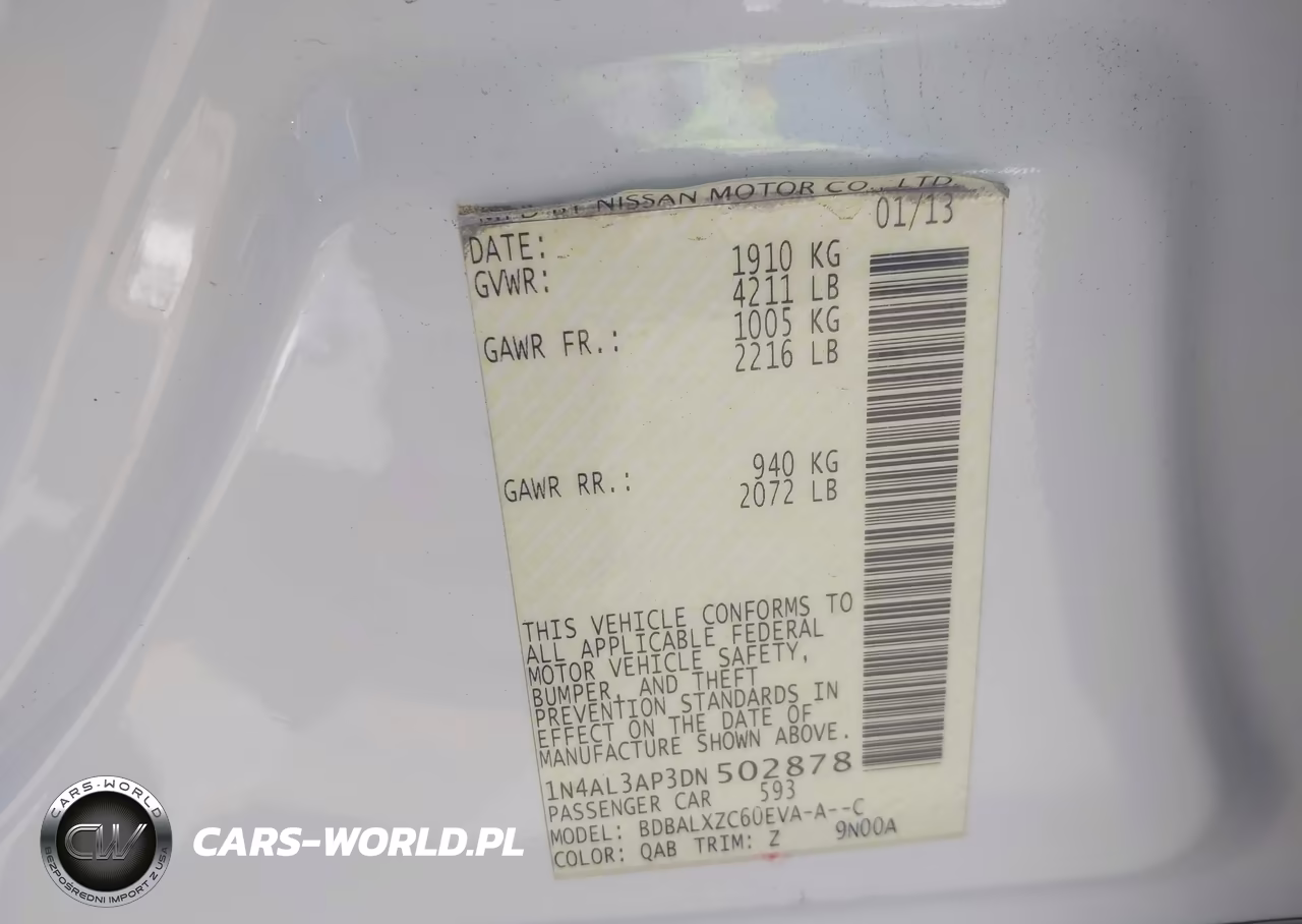 2013 Nissan Altima 2.5 Sl VIN:1N4AL3AP3DN502878 - 9