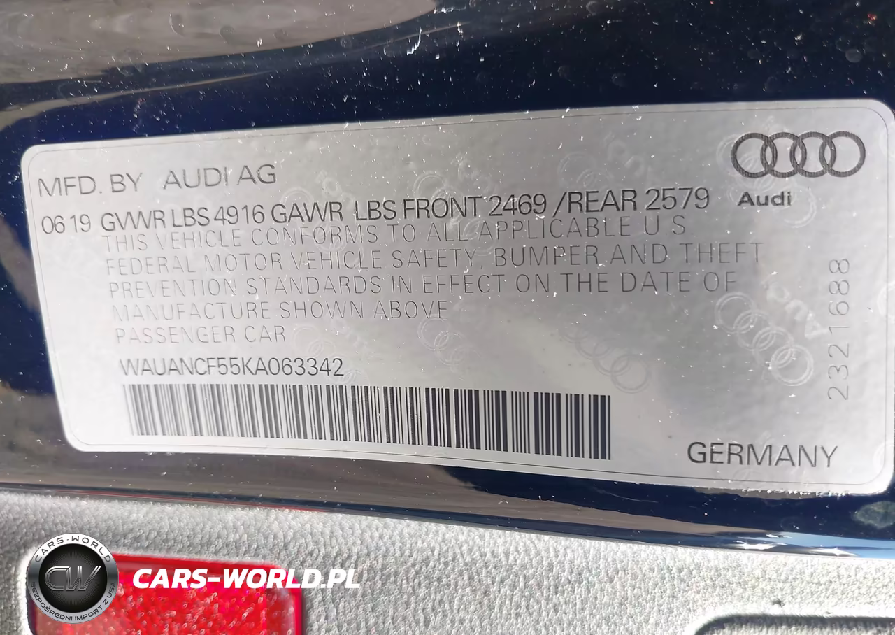 2019 Audi A5 45 Premium VIN:WAUANCF55KA063342 - 9